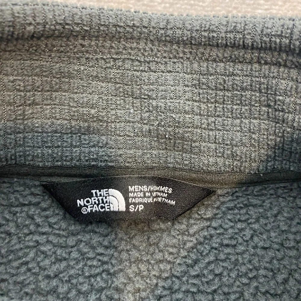 North Face Sweater Mens Small Waffle‎ Top Gray Pullover Outdoor Logo Hiking Hunt
